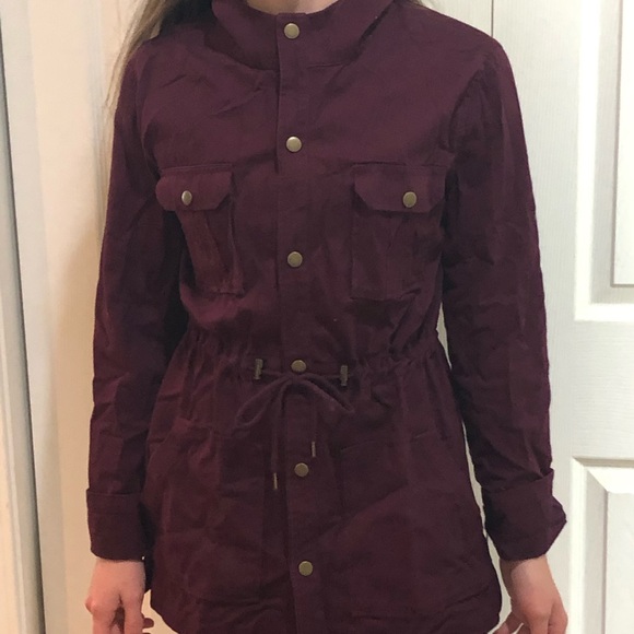 Arizona Jean Company Jackets & Blazers - Maroon Army Jacket